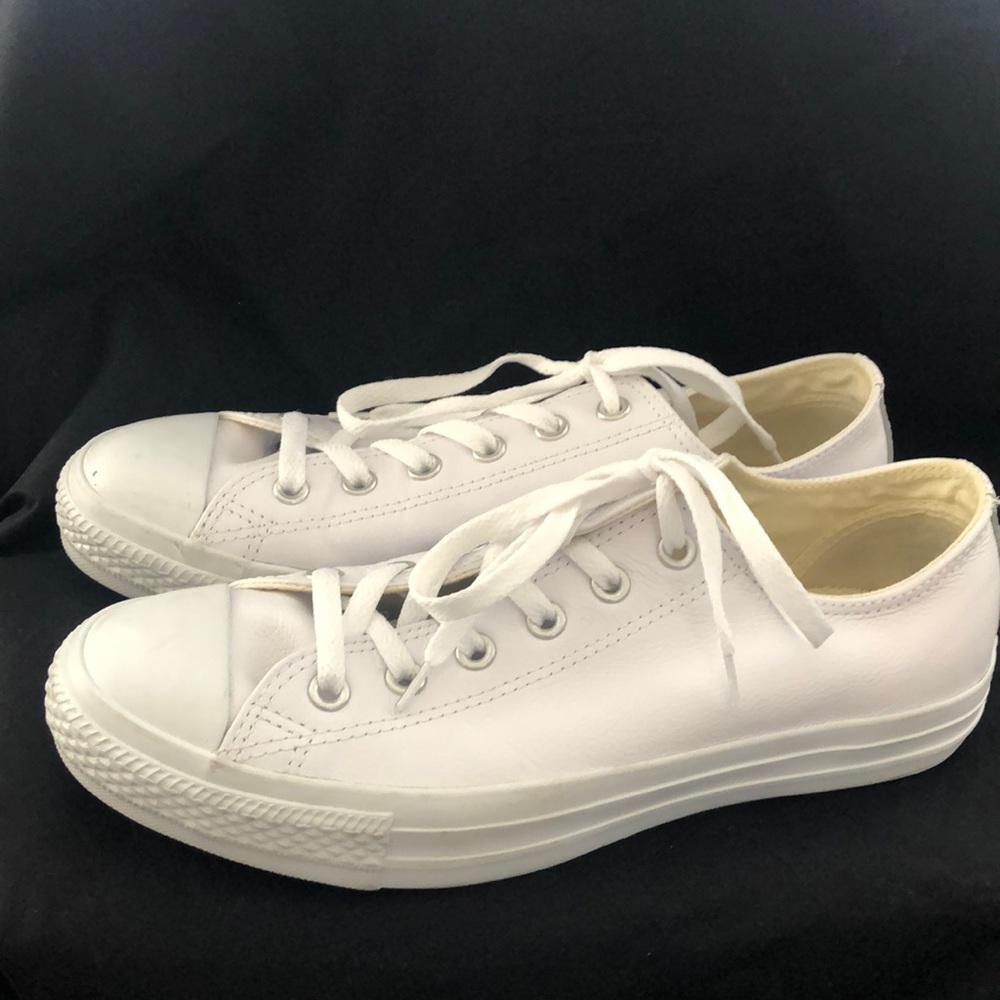 Converse white leather sneakers